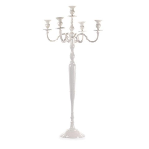 CANDELABRO ALLUMINIO 5 FIAMME H60 BIANCO